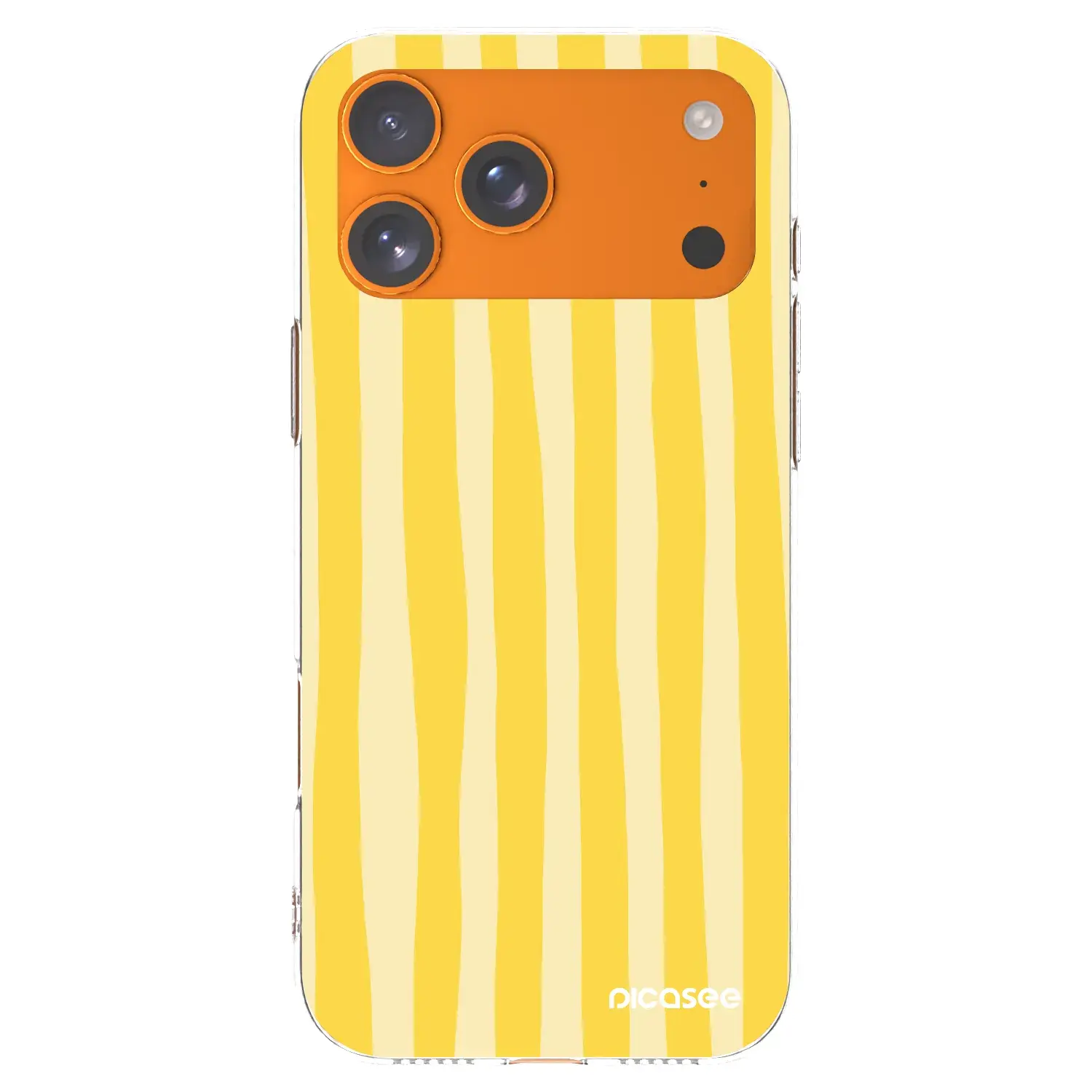 Silikonový průhledný obal pro Apple iPhone 17 Pro Max - Lines lemon
