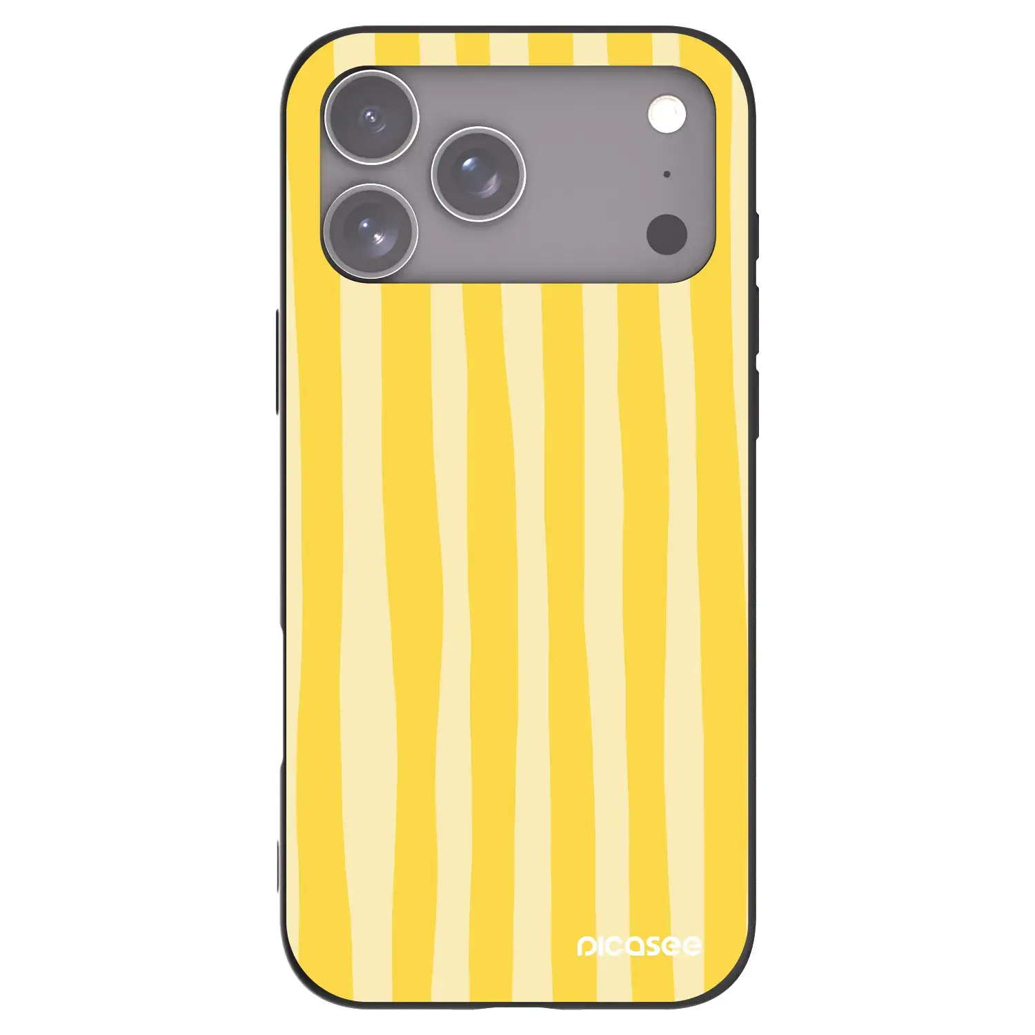 Silikonový černý obal pro Apple iPhone 17 Pro Max - Lines lemon