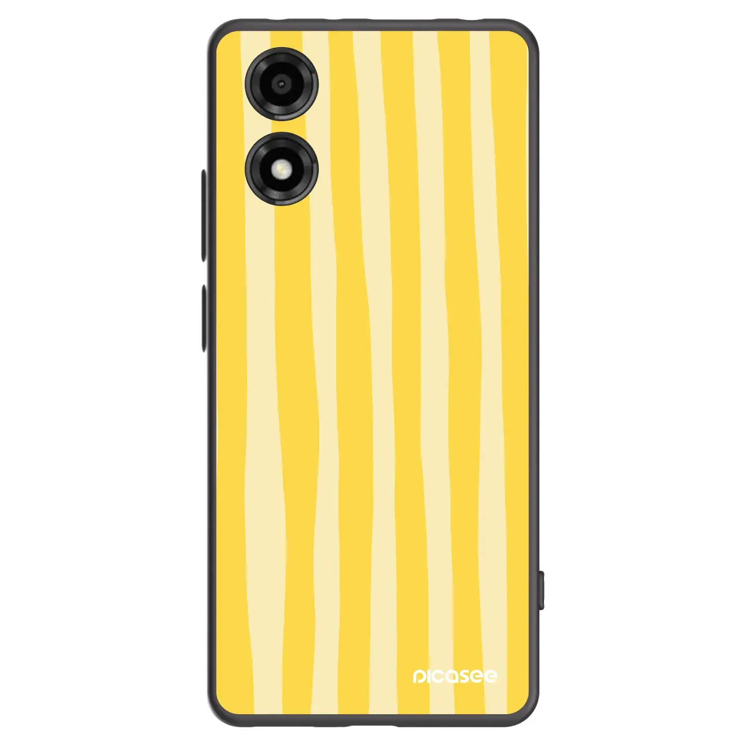 Silikonový černý obal pro Motorola Moto E14 - Lines lemon