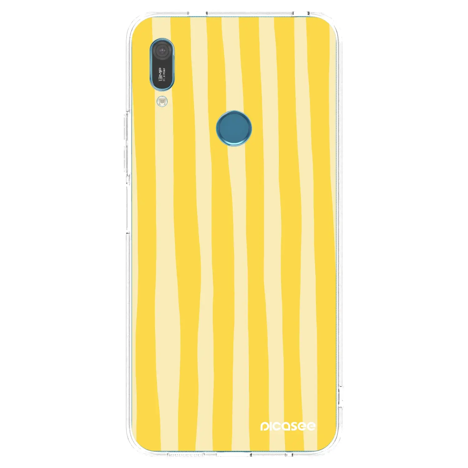 Silikonový průhledný obal pro Huawei Y6 2019 - Lines lemon