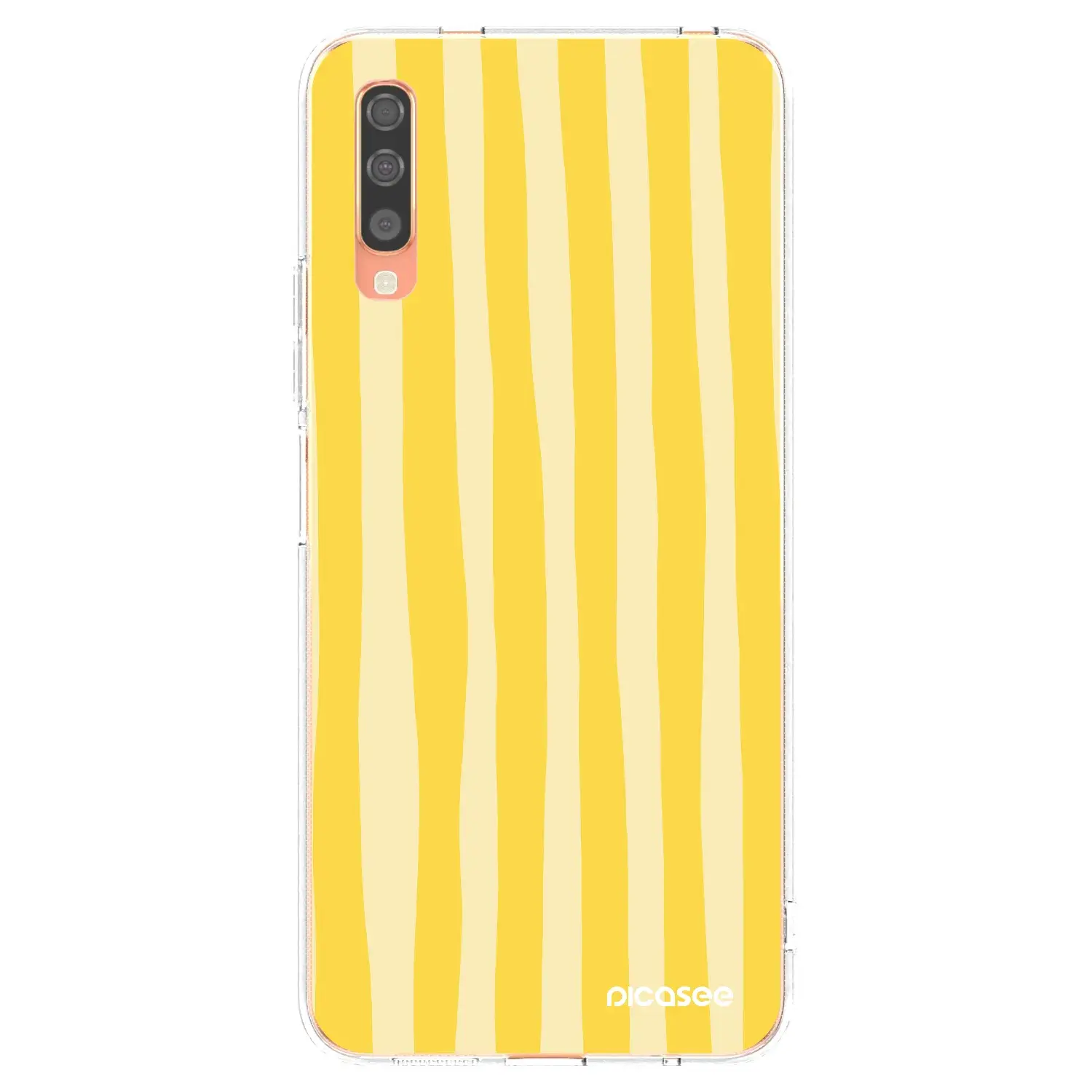 Silikonový průhledný obal pro Samsung Galaxy A70 A705F - Lines lemon