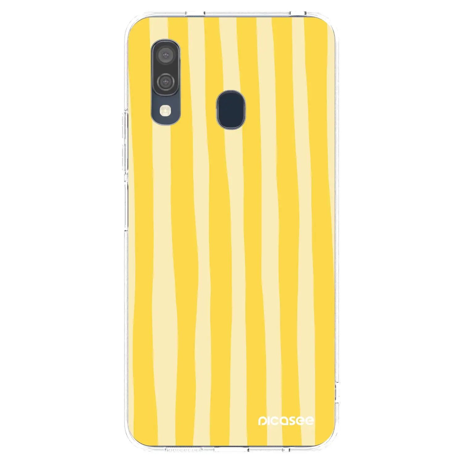 Silikonový průhledný obal pro Samsung Galaxy A40 A405F - Lines lemon