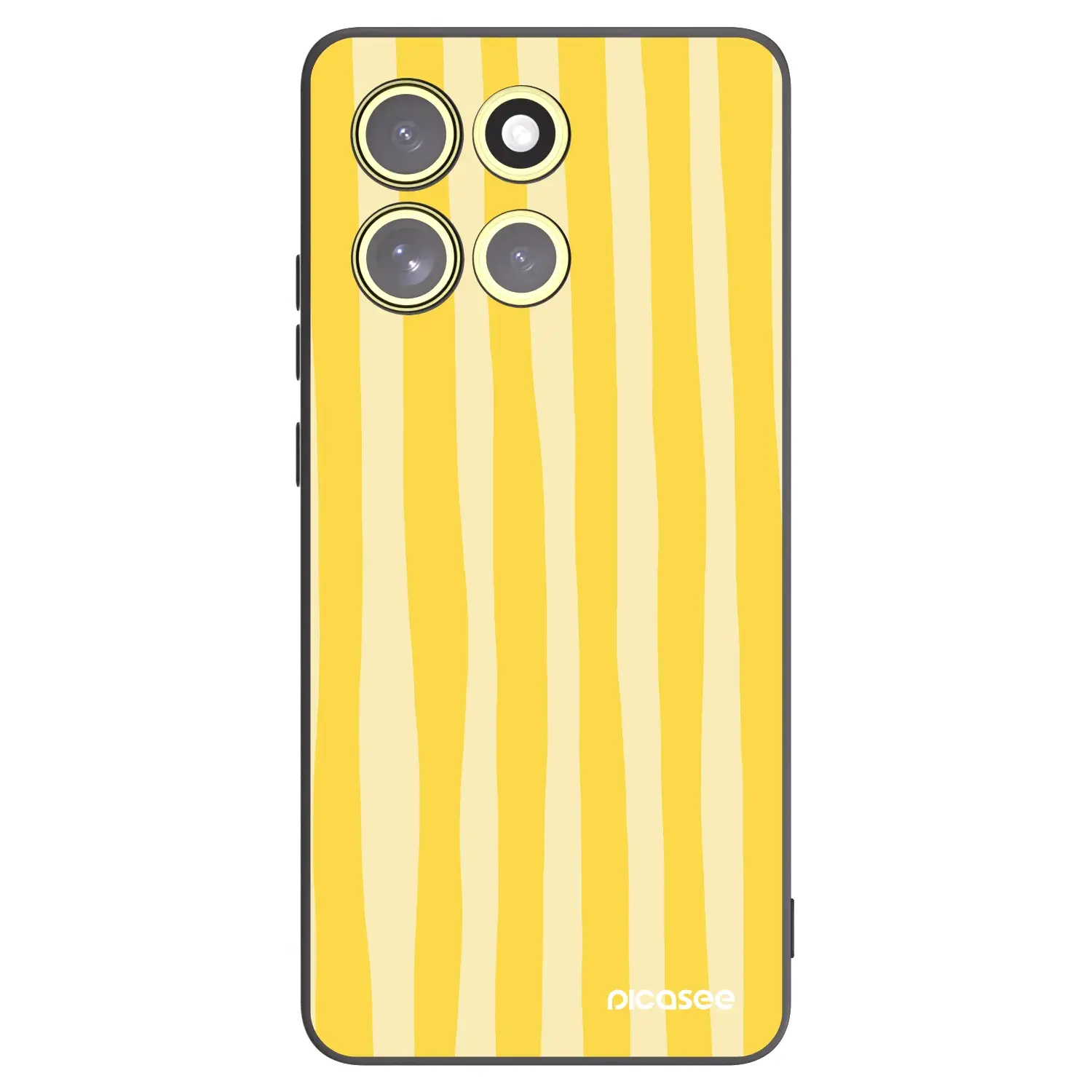Silikonový černý obal pro Motorola Moto G86 5G - Lines lemon