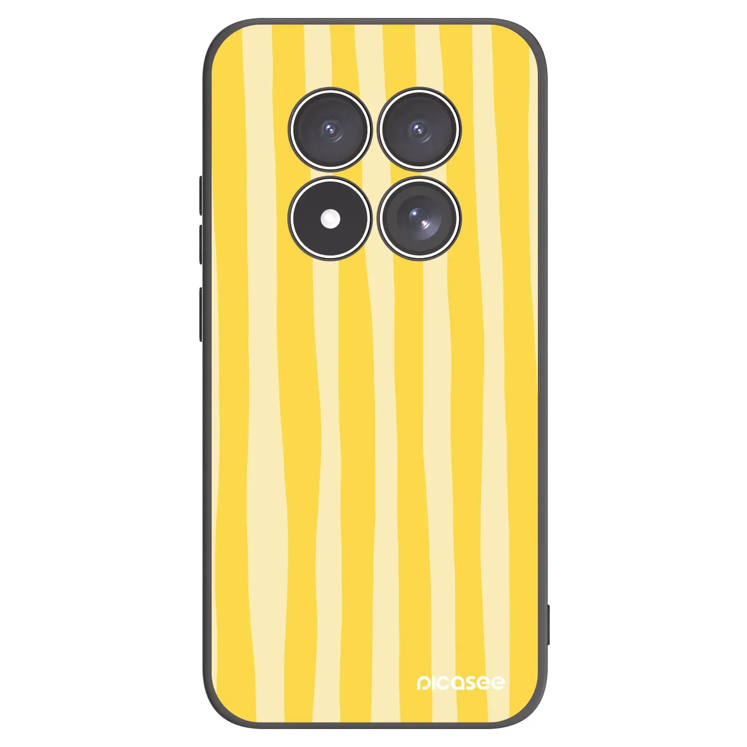 Silikonový černý obal pro Xiaomi Redmi Note 15 Pro 4G - Lines lemon