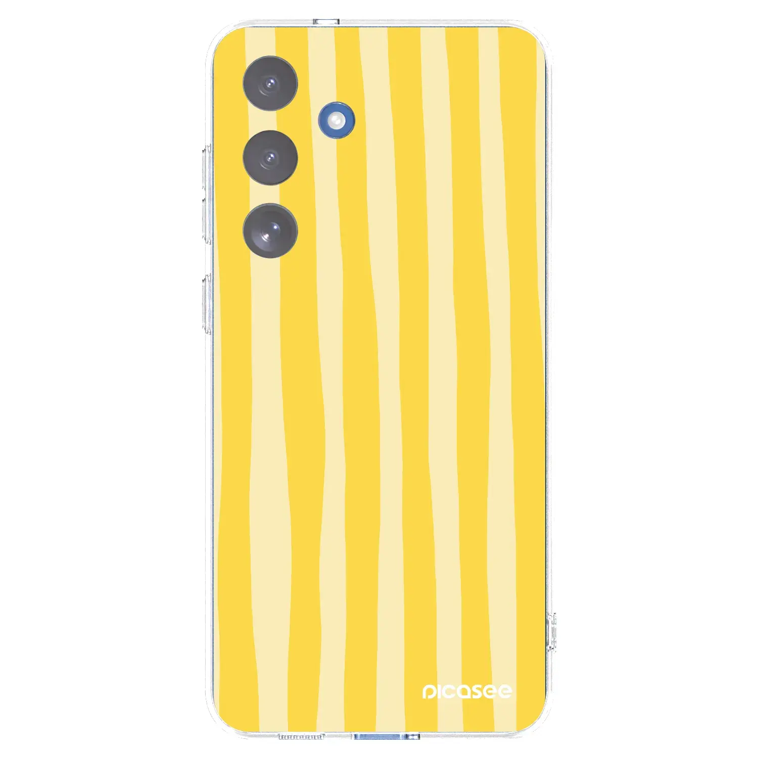 Silikonový průhledný obal pro Samsung Galaxy S25 FE 5G - Lines lemon