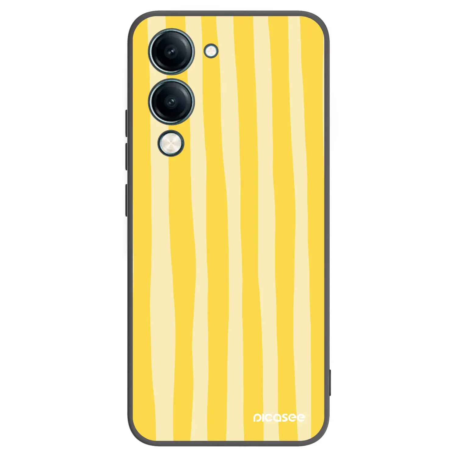 Silikonový černý obal pro Vivo Y29s 5G - Lines lemon