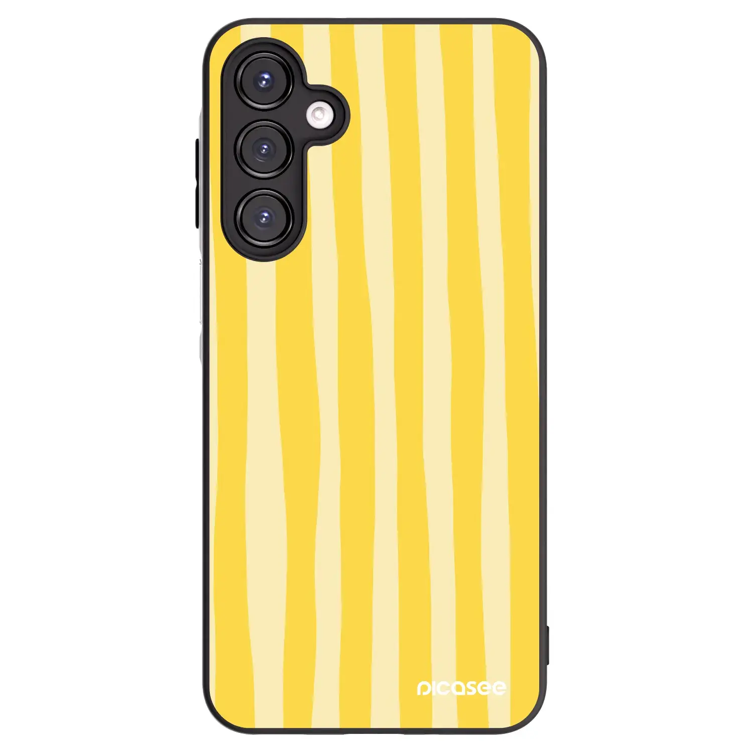 Silikonový černý obal pro Samsung Galaxy A16 4G - Lines lemon