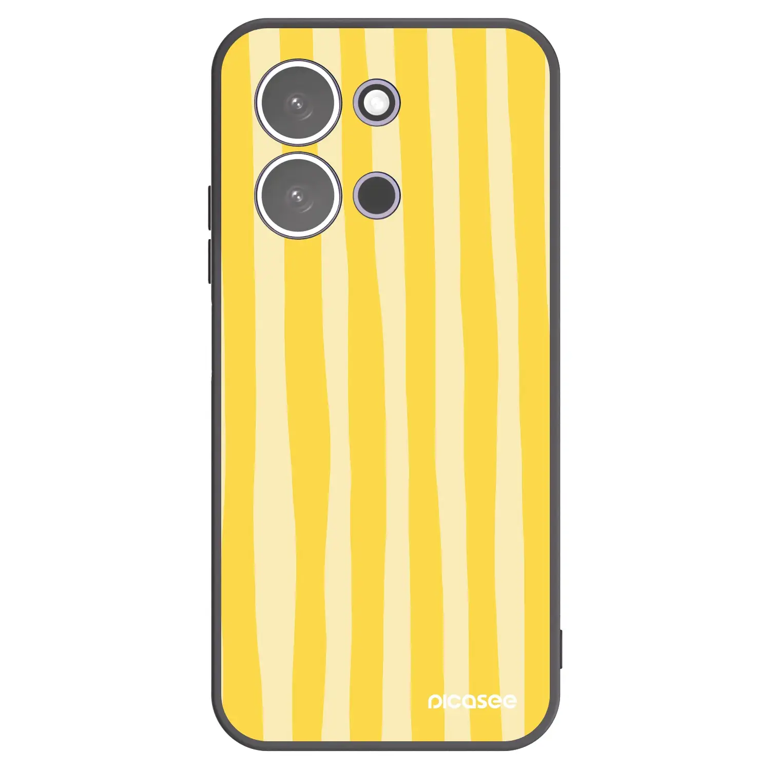Silikonový černý obal pro Xiaomi Redmi 15C 5G - Lines lemon