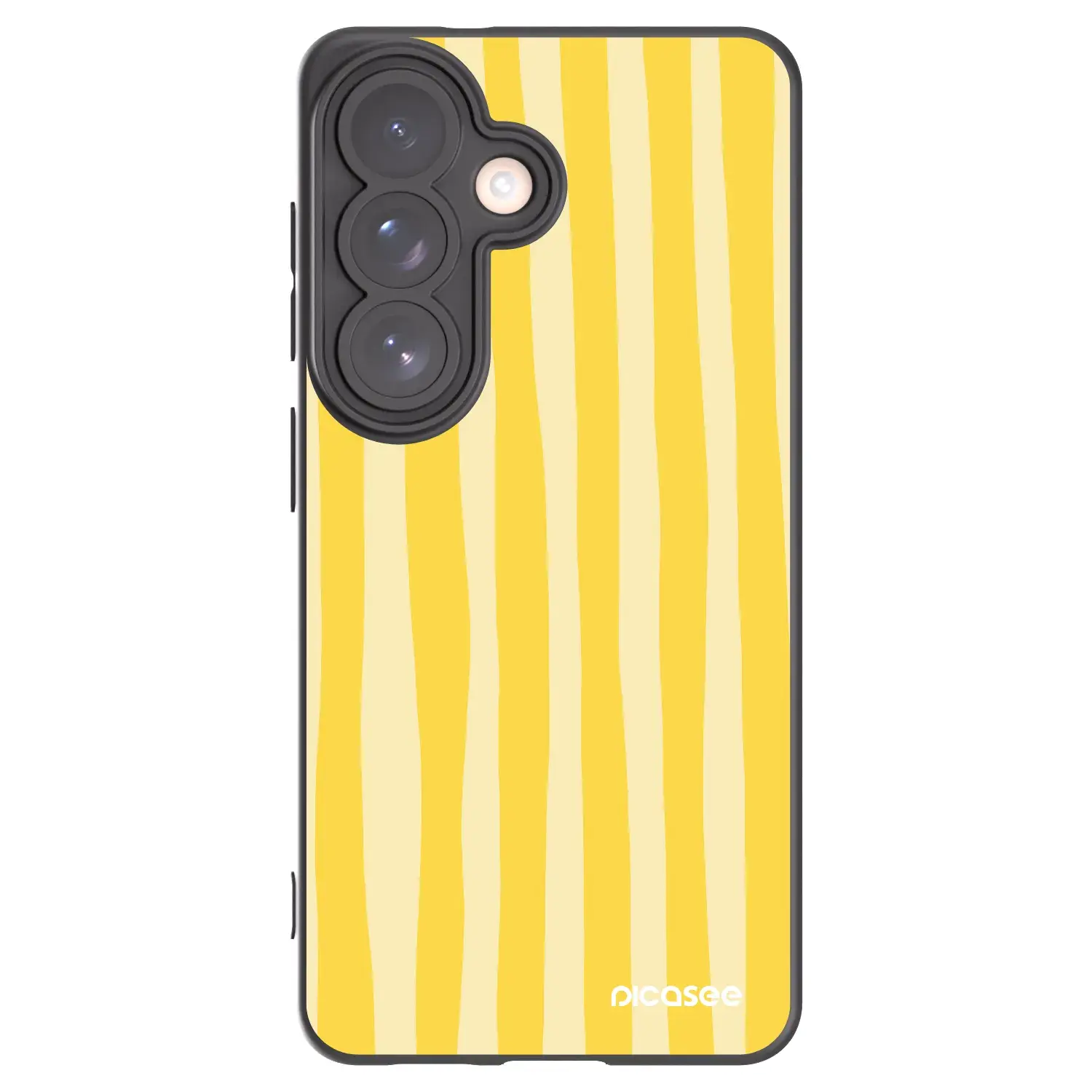 Silikonový černý obal pro Samsung Galaxy S26 - Lines lemon
