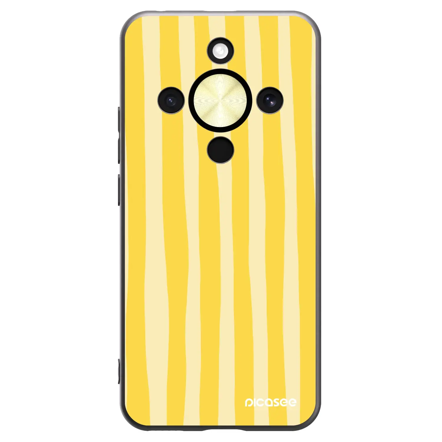 Silikonový černý obal pro Honor Magic8 Lite 5G - Lines lemon
