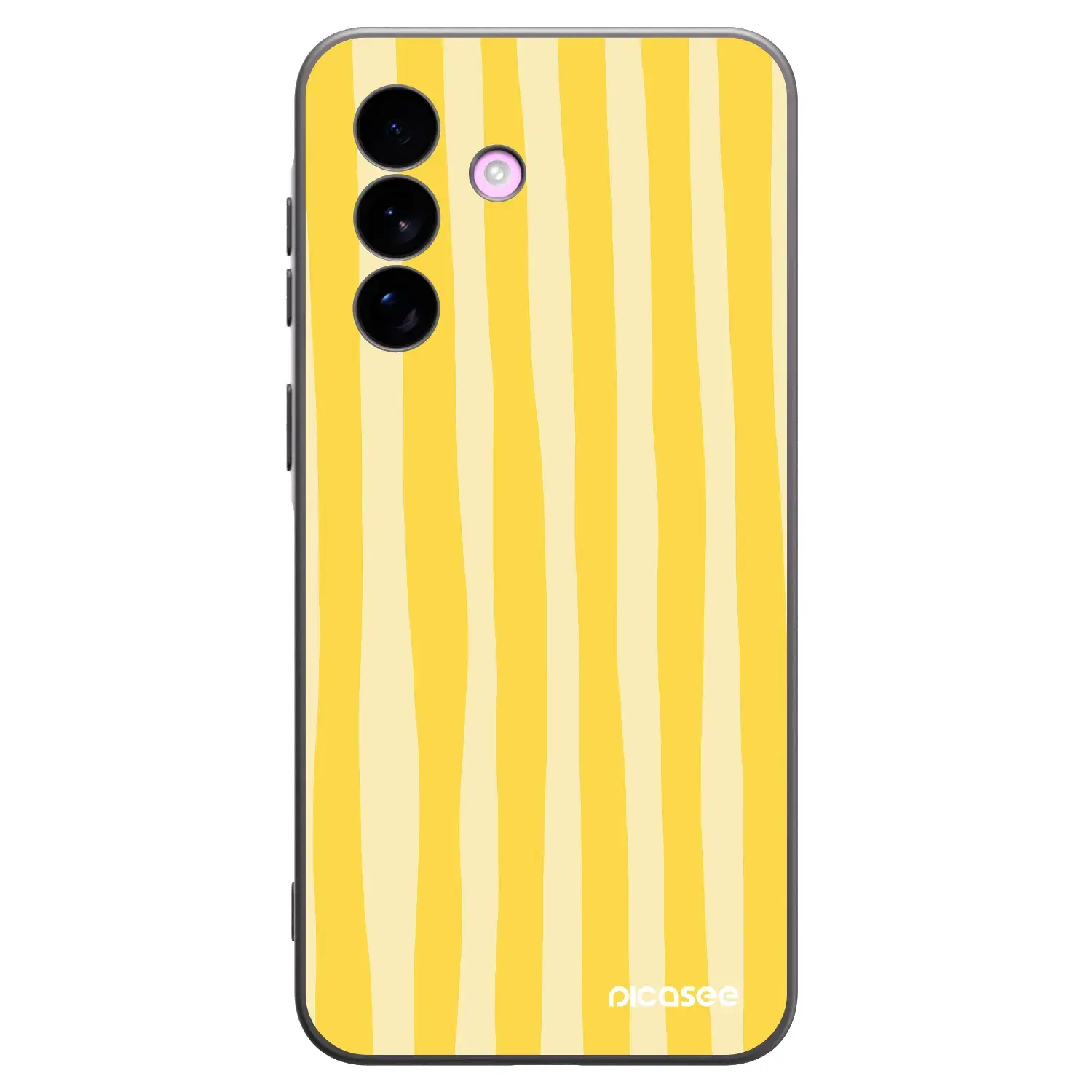 Silikonový černý obal pro Samsung Galaxy A57 5G - Lines lemon