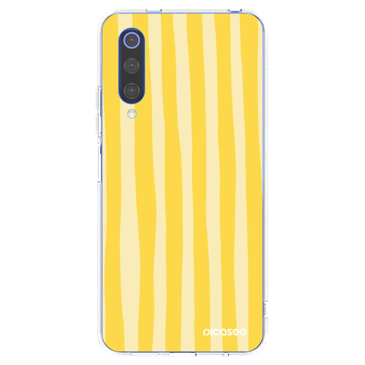 Silikonový průhledný obal pro Xiaomi Mi 9 SE - Lines lemon