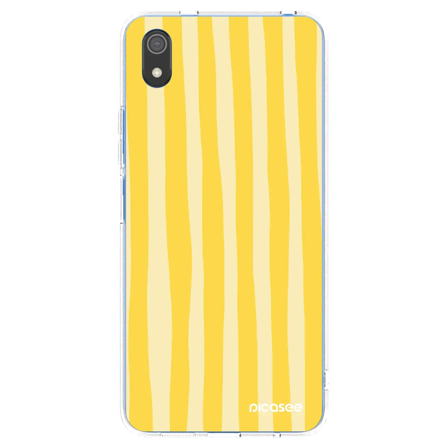 Silikonový průhledný obal pro Xiaomi Redmi 7A - Lines lemon