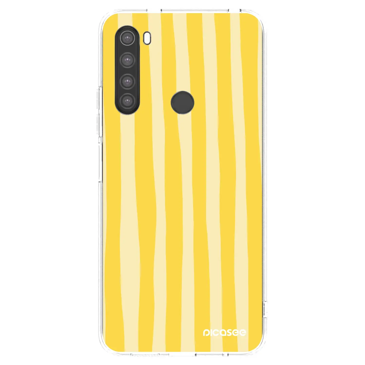Silikonový průhledný obal pro Xiaomi Redmi Note 8 - Lines lemon