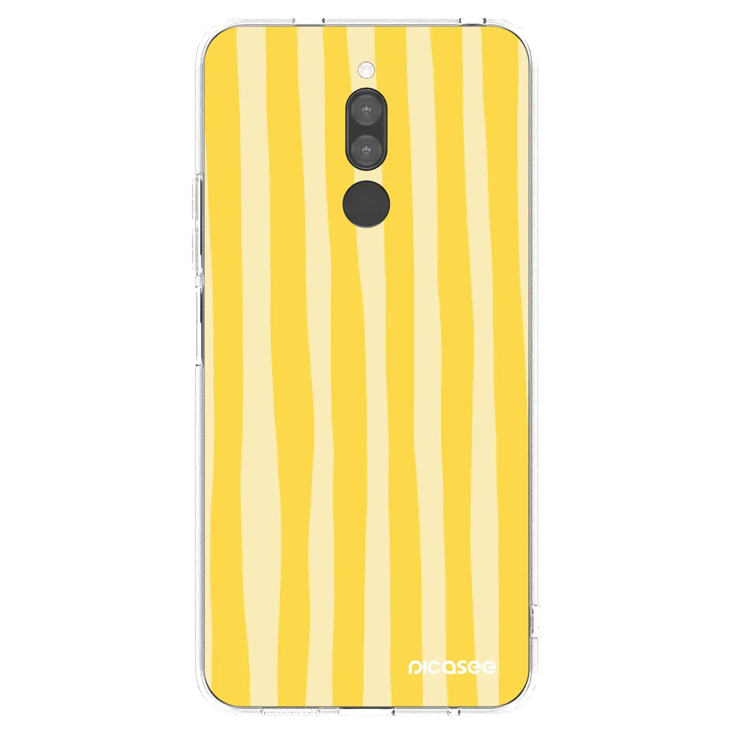 Silikonový průhledný obal pro Xiaomi Redmi 8 - Lines lemon