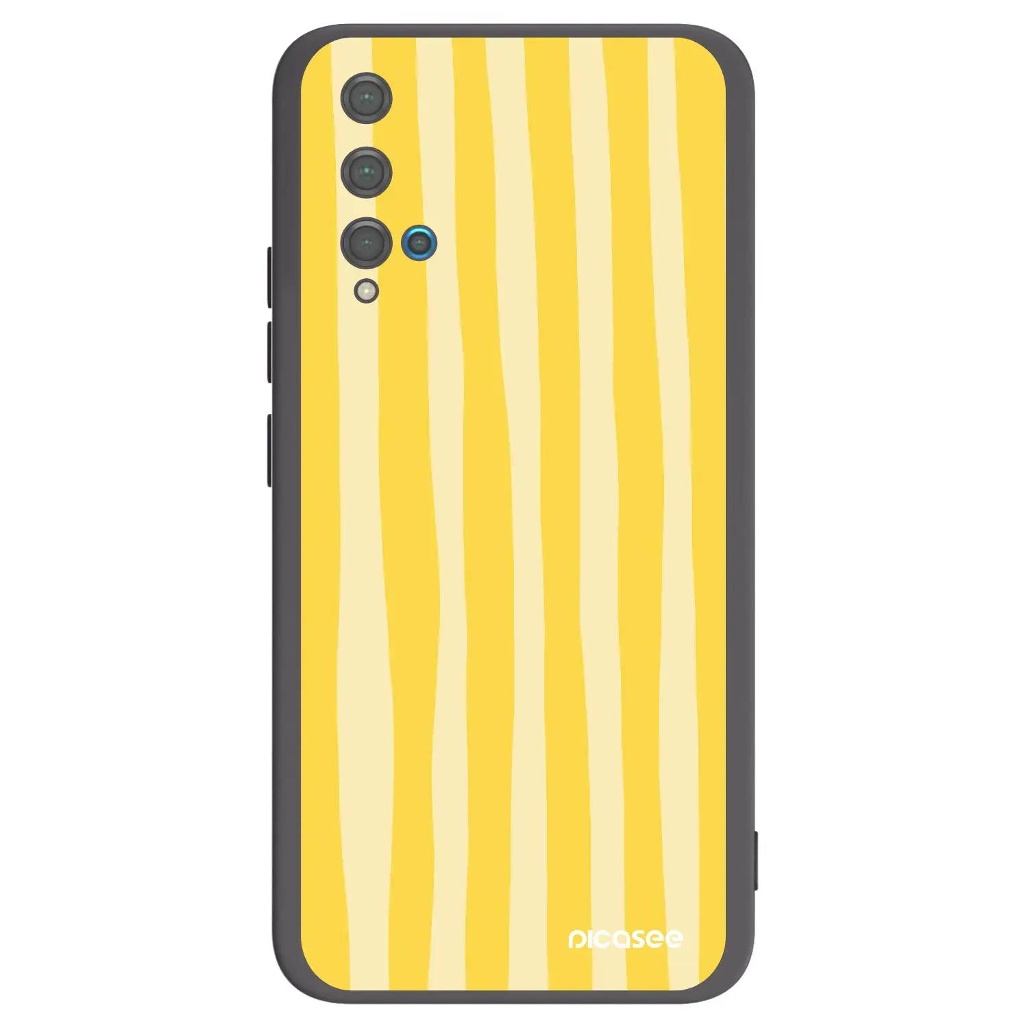 Silikonový černý obal pro Huawei Nova 5T - Lines lemon