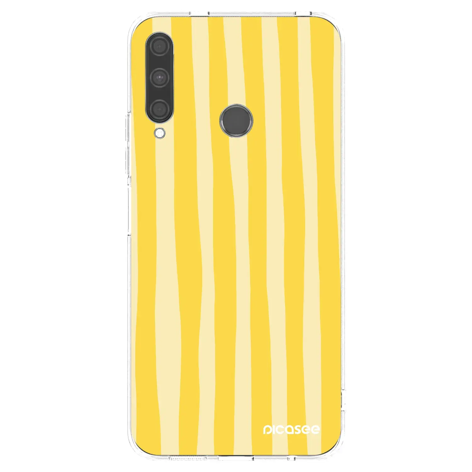 Silikonový průhledný obal pro Huawei P40 Lite E - Lines lemon