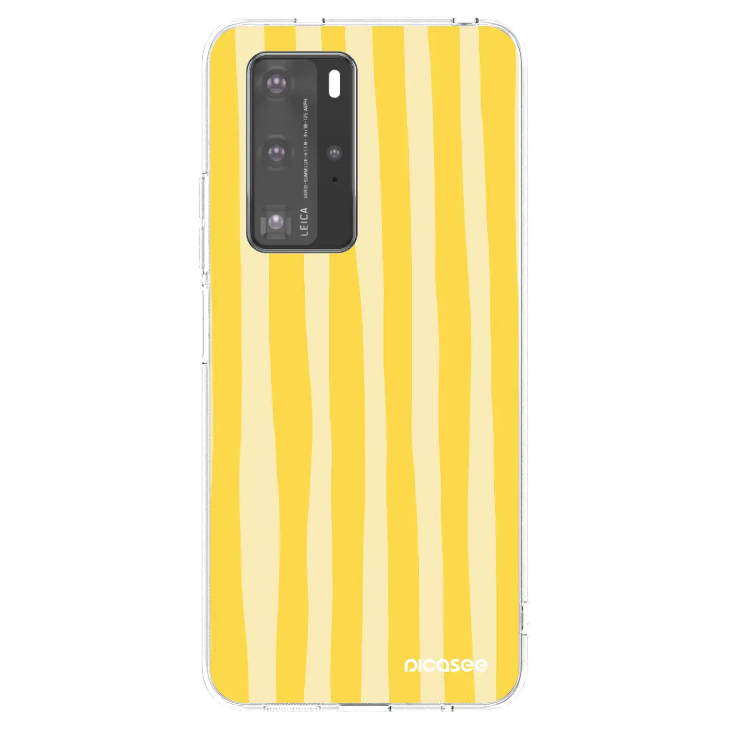 Silikonový průhledný obal pro Huawei P40 Pro - Lines lemon