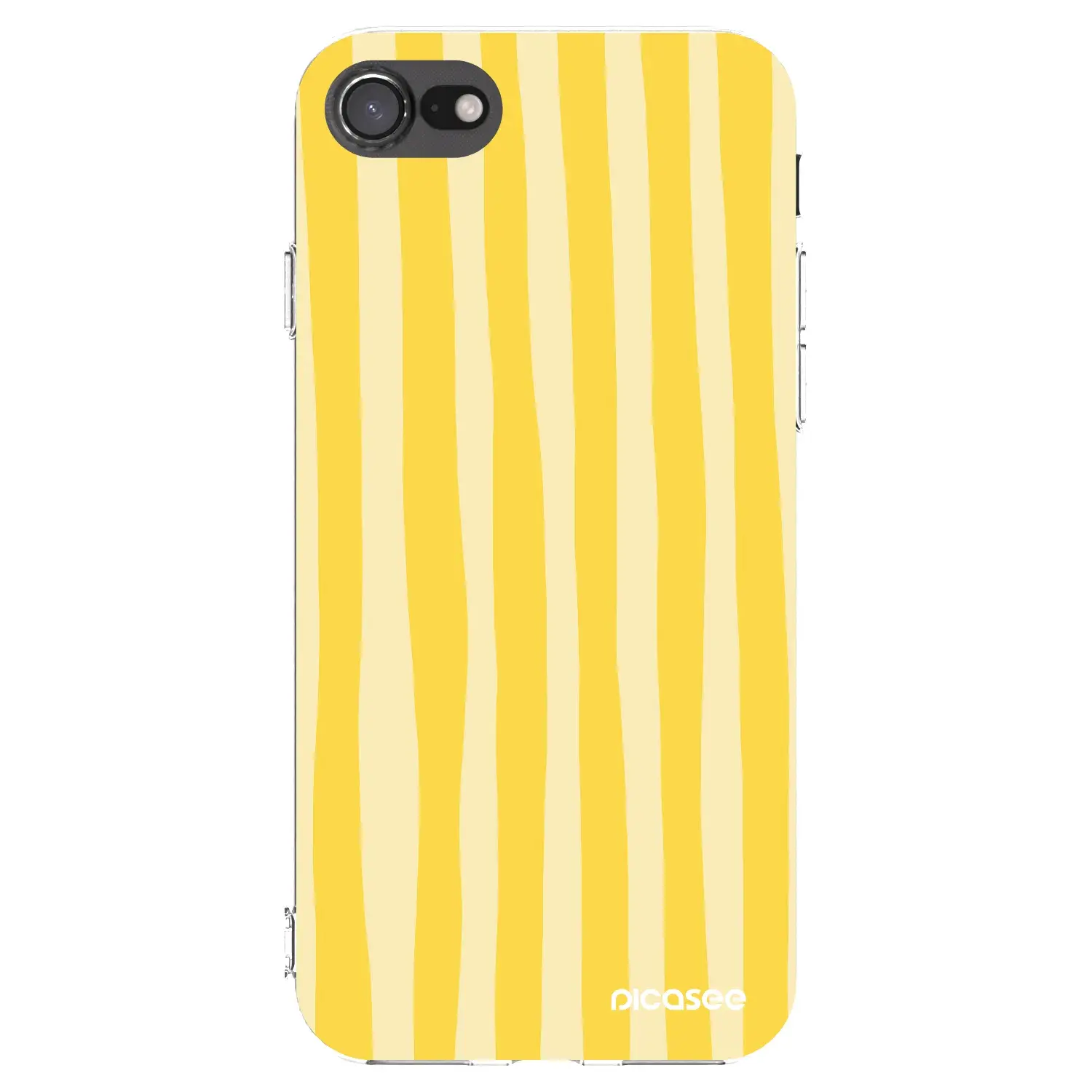 Silikonový průhledný obal pro Apple iPhone SE 2020 - Lines lemon