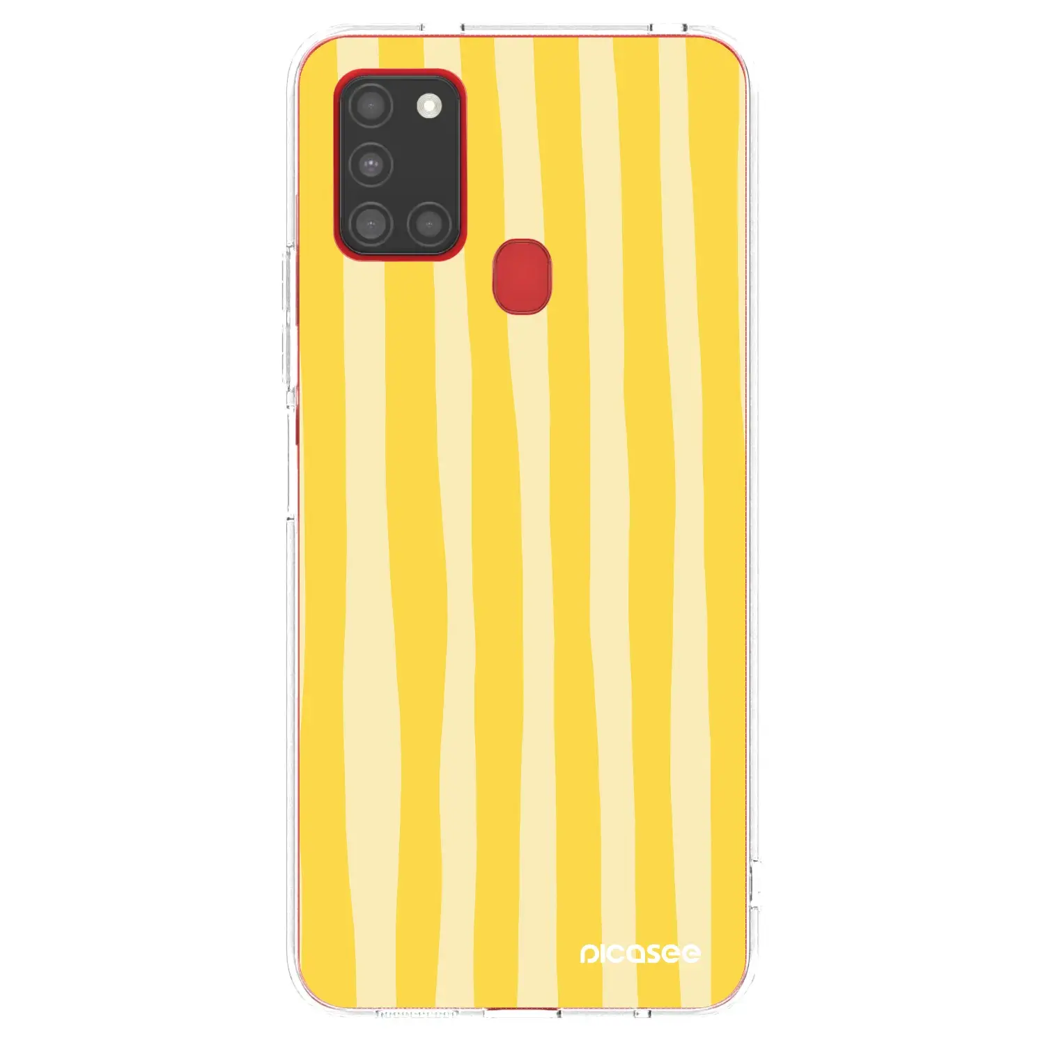 Silikonový průhledný obal pro Samsung Galaxy A21s - Lines lemon