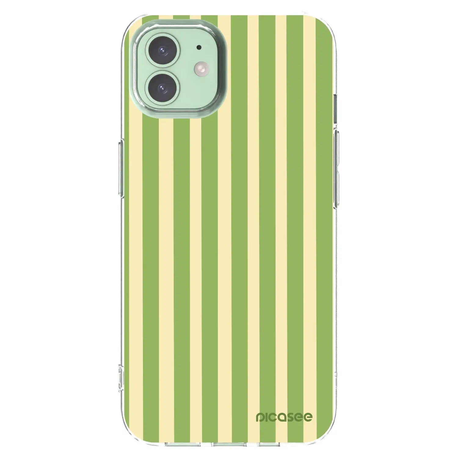 Silikonový průhledný obal pro Apple iPhone 12 - Lines Matcha