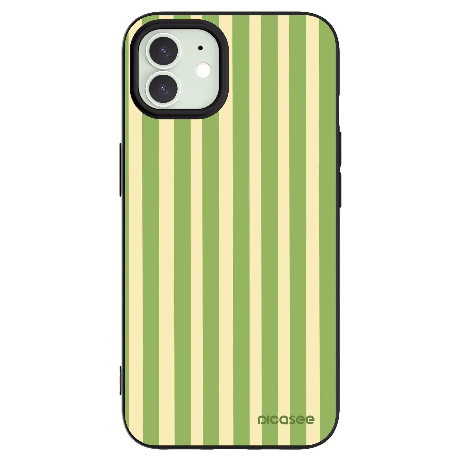 Silikonový černý obal pro Apple iPhone 12 Pro - Lines Matcha
