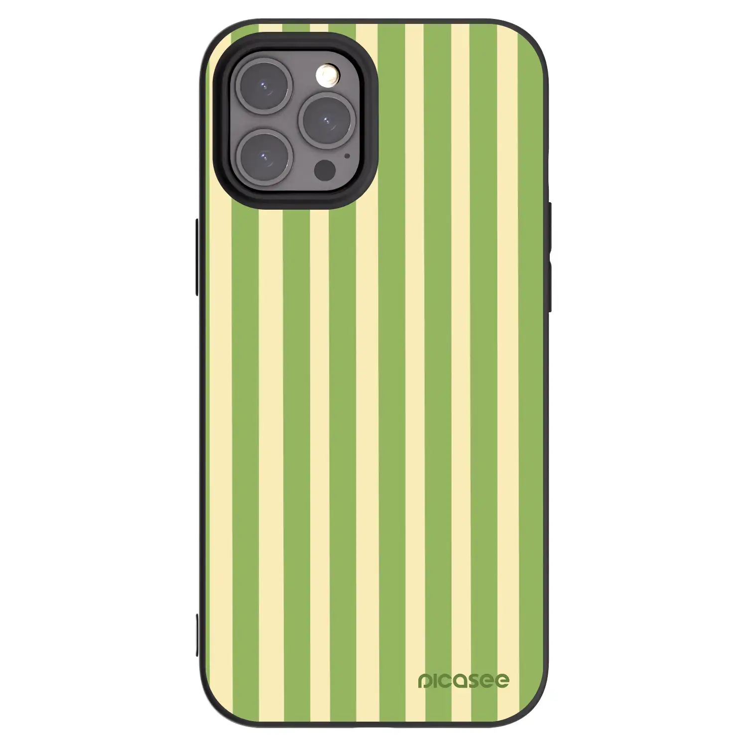 Silikonový černý obal pro Apple iPhone 12 Pro Max - Lines Matcha