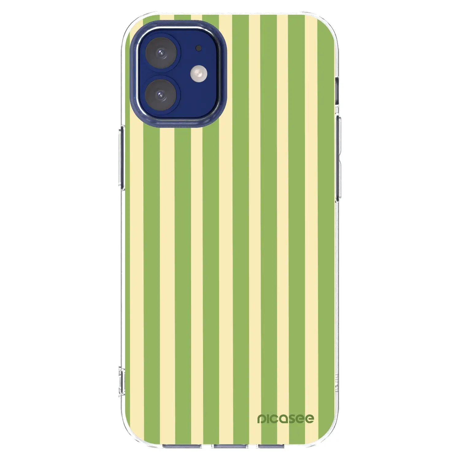 Silikonový průhledný obal pro Apple iPhone 12 mini - Lines Matcha