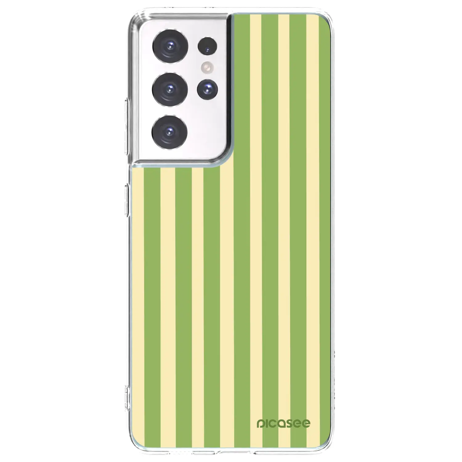 Silikonový průhledný obal pro Samsung Galaxy S21 Ultra 5G G998B - Lines Matcha