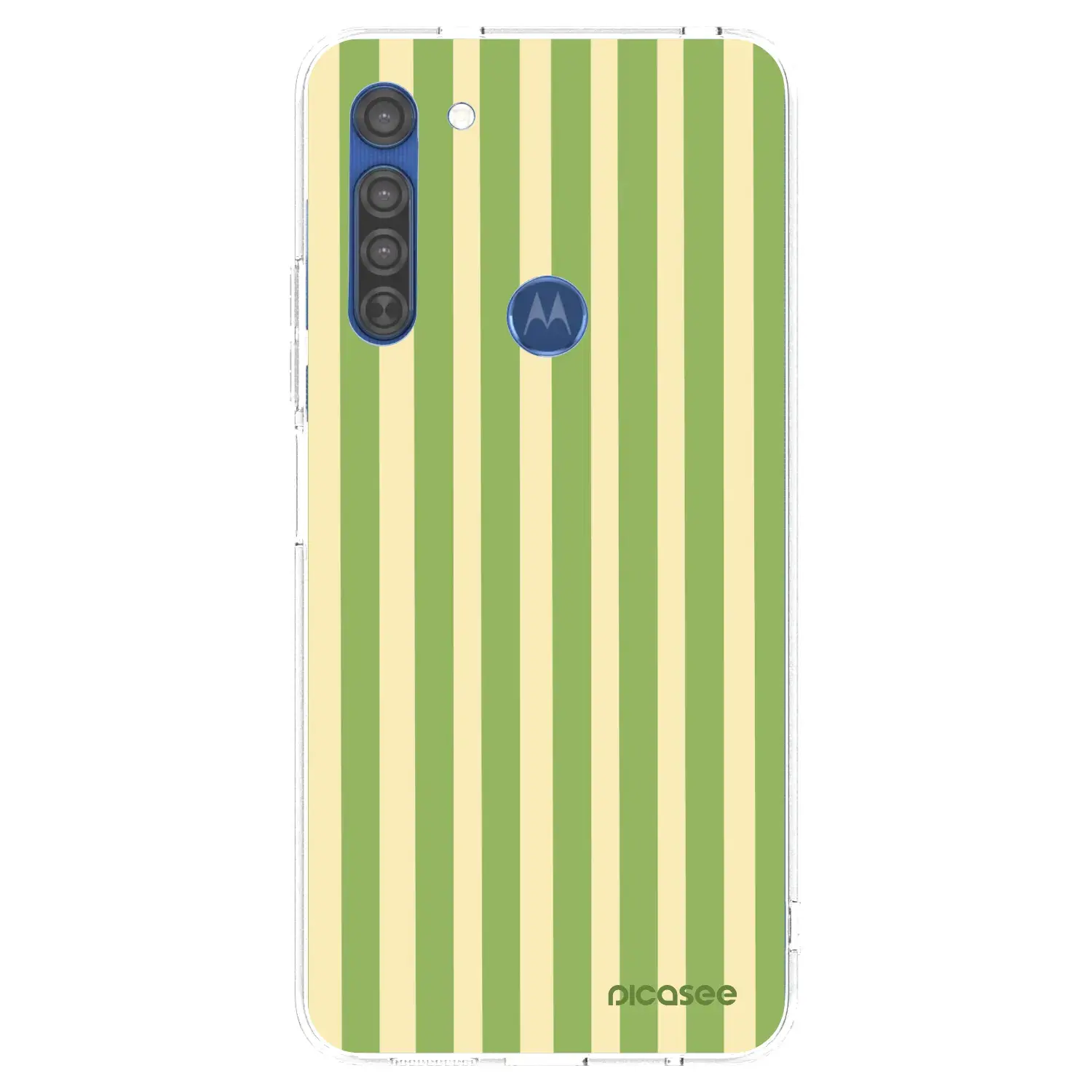 Silikonový průhledný obal pro Motorola Moto G8 - Lines Matcha
