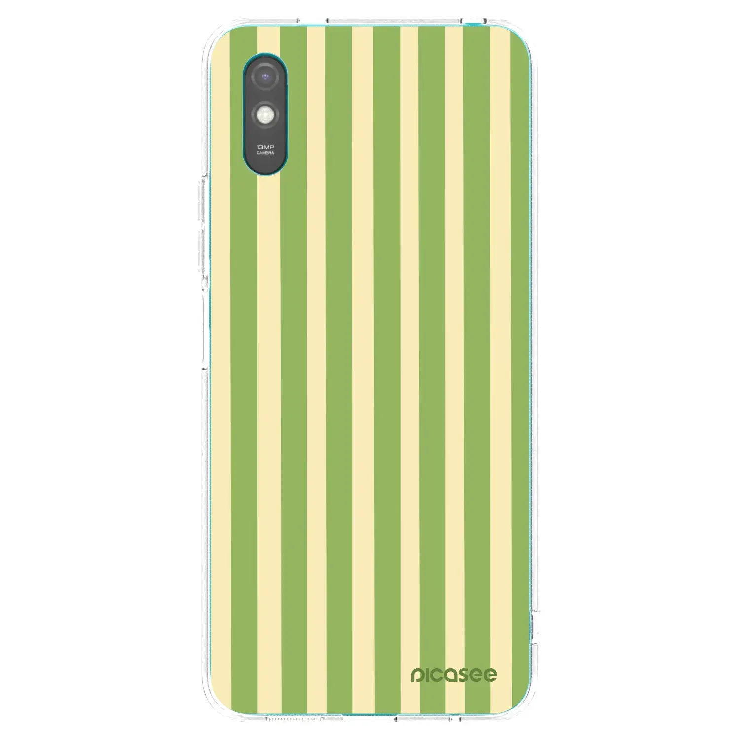 Silikonový průhledný obal pro Xiaomi Redmi 9AT - Lines Matcha