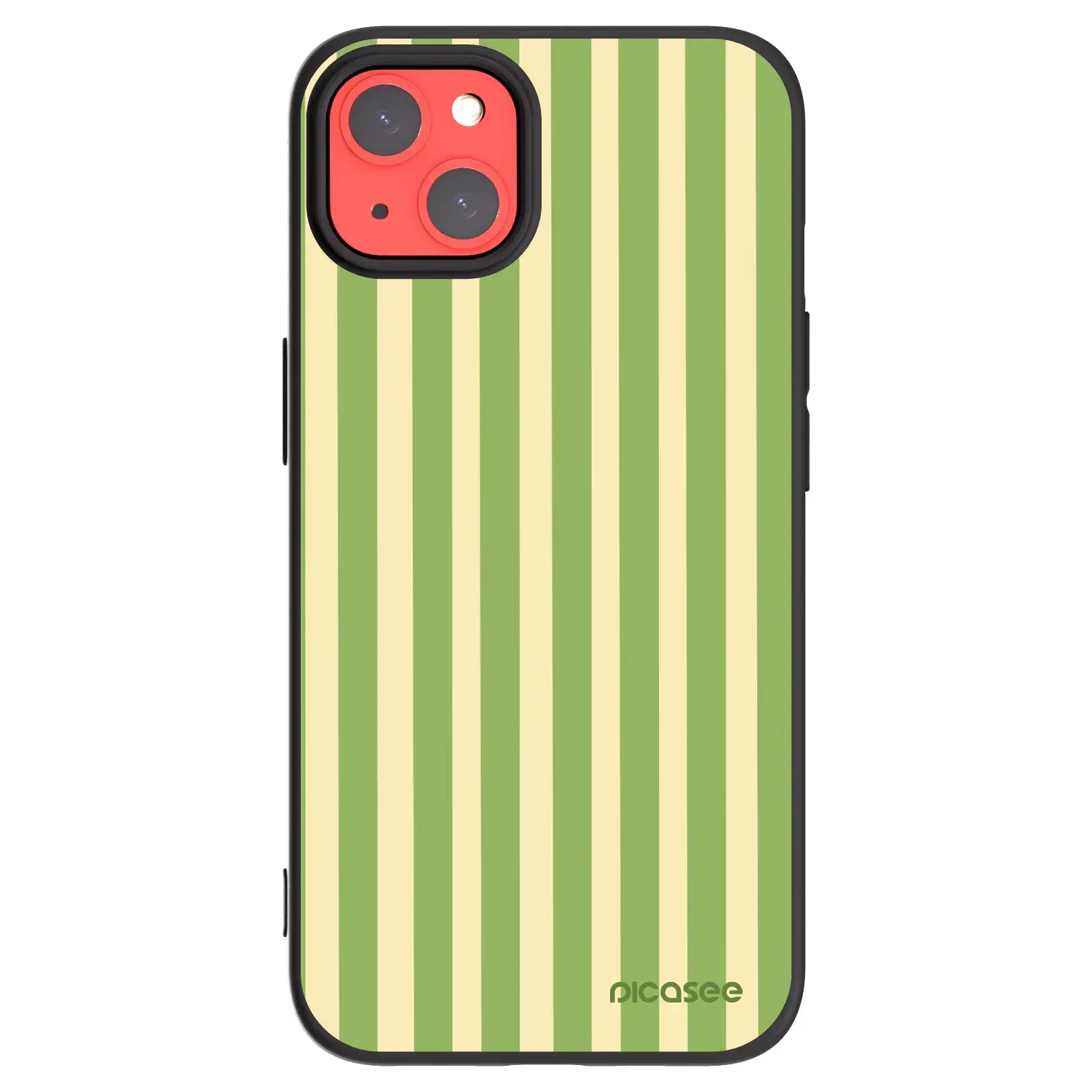 Silikonový černý obal pro Apple iPhone 13 - Lines Matcha