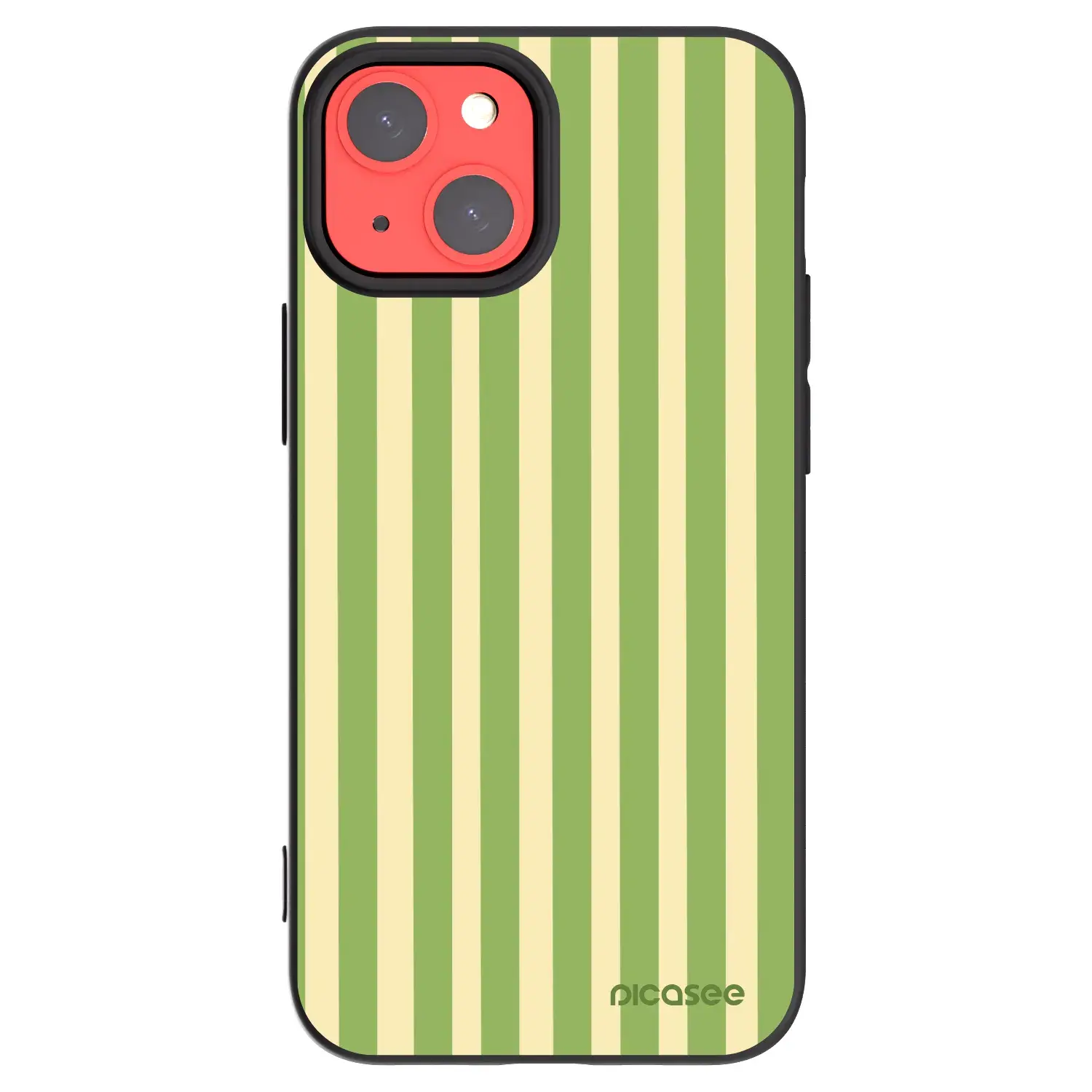 Silikonový černý obal pro Apple iPhone 13 mini - Lines Matcha