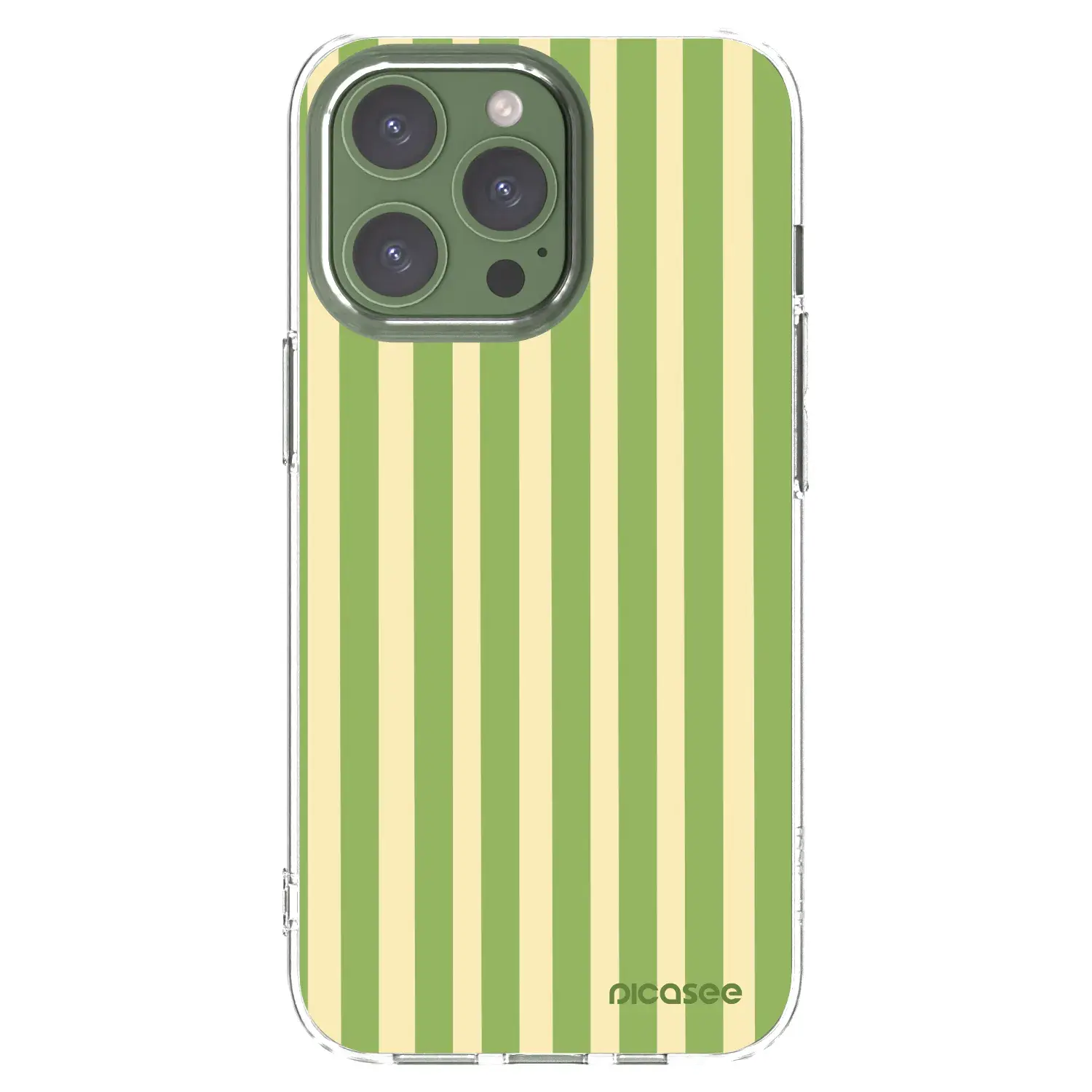 Silikonový průhledný obal pro Apple iPhone 13 Pro - Lines Matcha