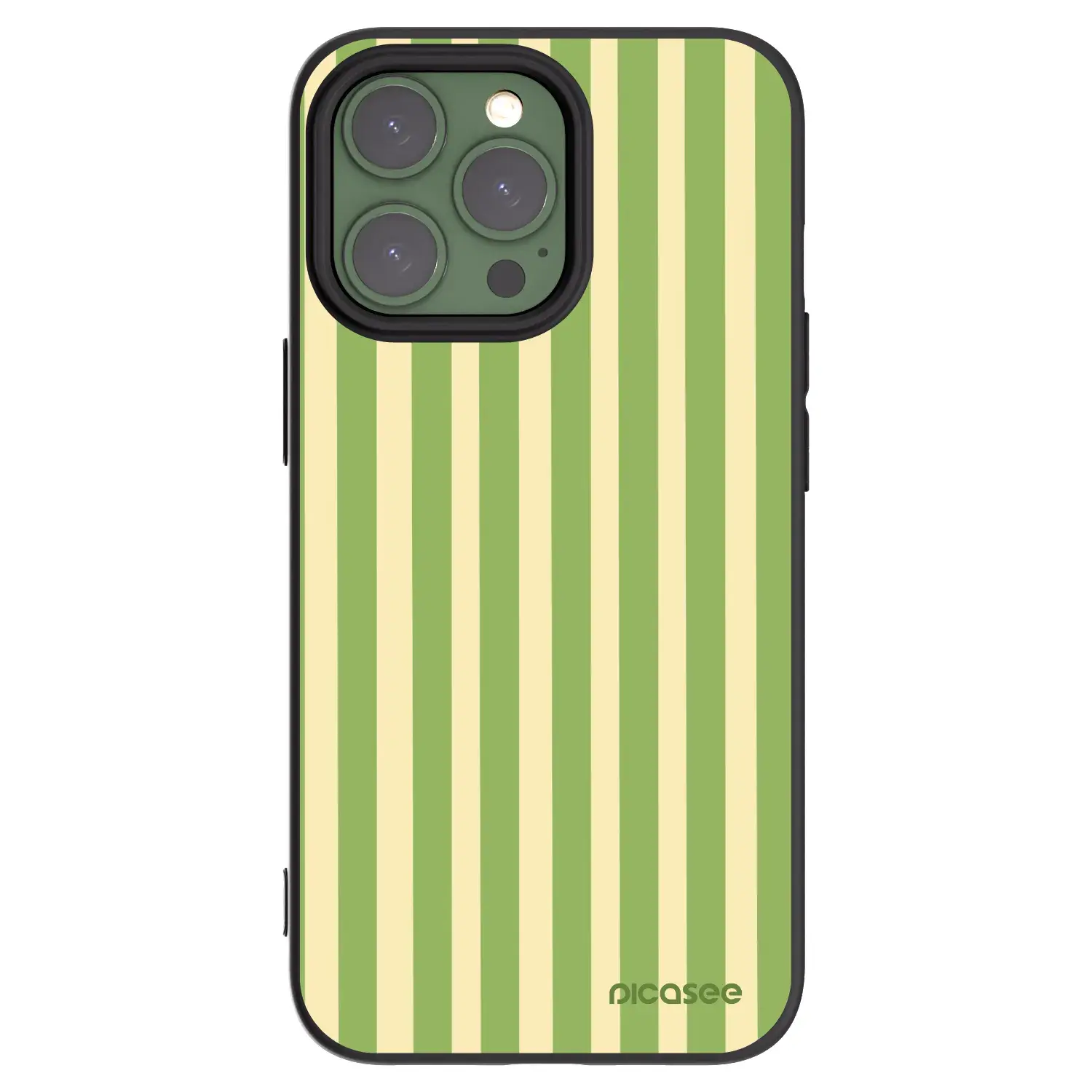 Silikonový černý obal pro Apple iPhone 13 Pro - Lines Matcha