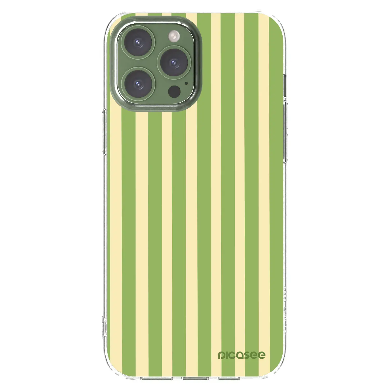 Silikonový průhledný obal pro Apple iPhone 13 Pro Max - Lines Matcha