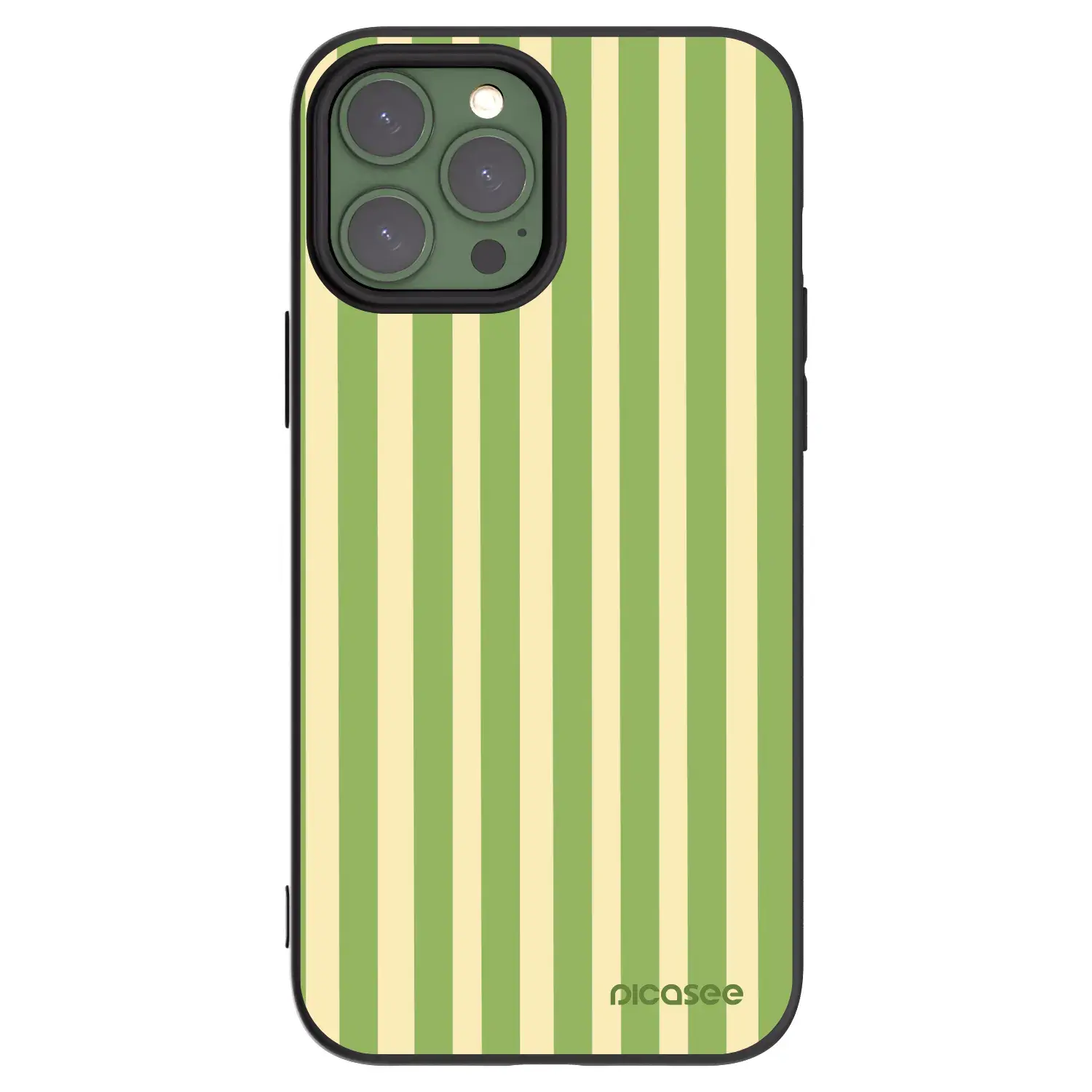 Silikonový černý obal pro Apple iPhone 13 Pro Max - Lines Matcha