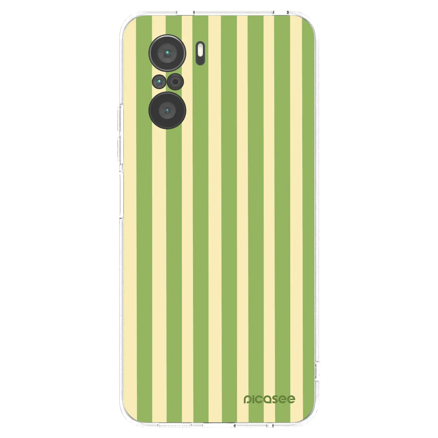 Silikonový průhledný obal pro Xiaomi Poco F3 - Lines Matcha