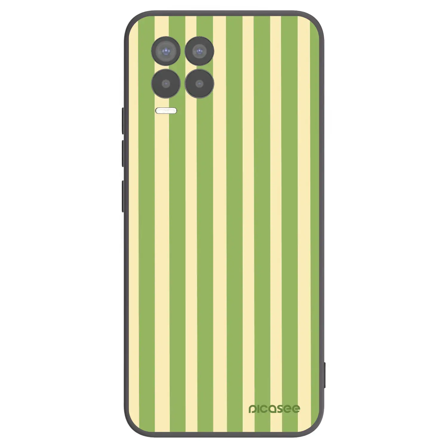 Silikonový černý obal pro Realme 8 Pro - Lines Matcha