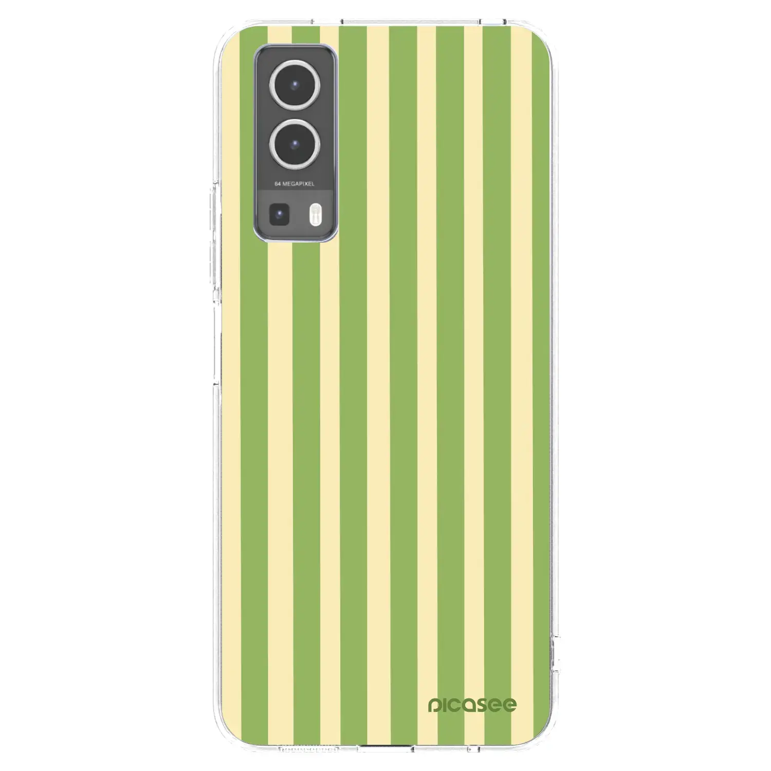 Silikonový průhledný obal pro Vivo Y72 5G - Lines Matcha