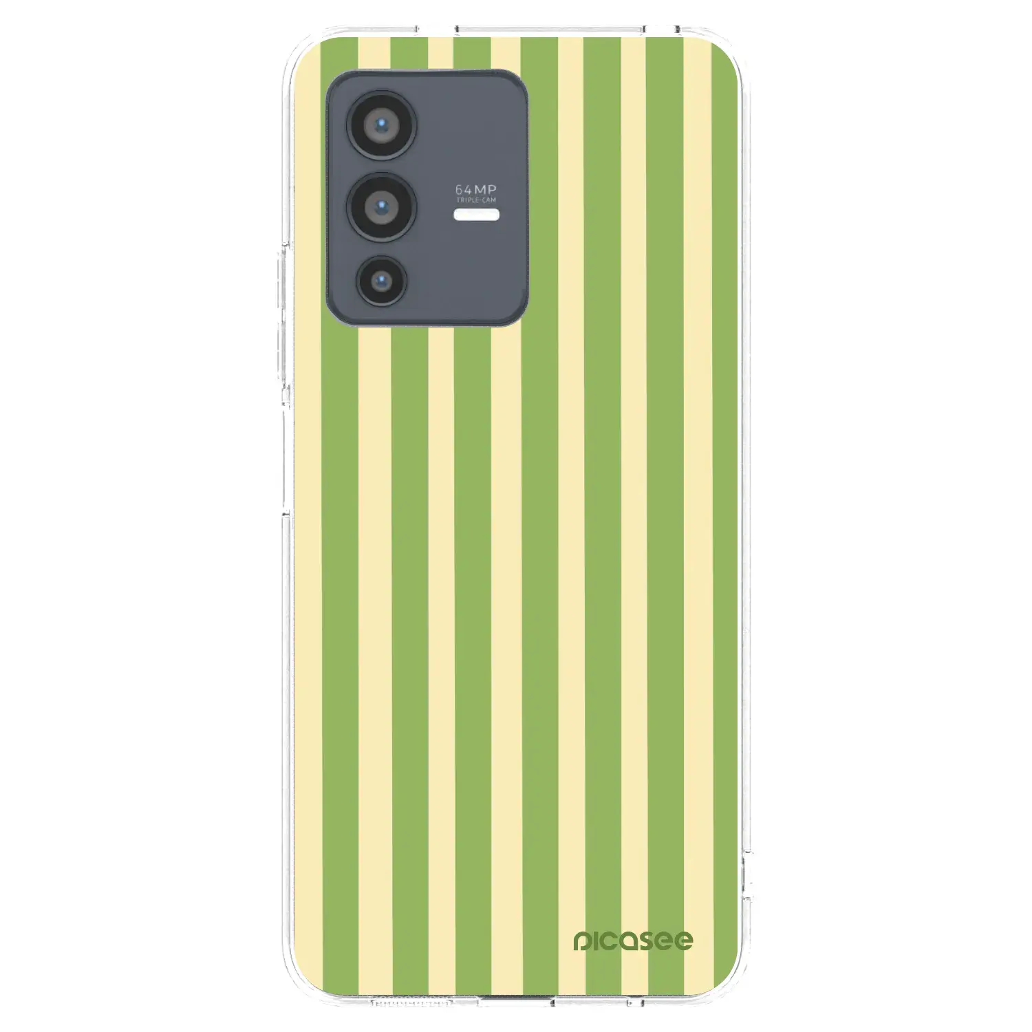 Silikonový průhledný obal pro Vivo V23 5G - Lines Matcha
