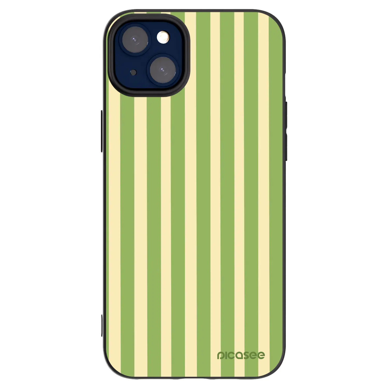 Silikonový černý obal pro Apple iPhone 14 Plus - Lines Matcha