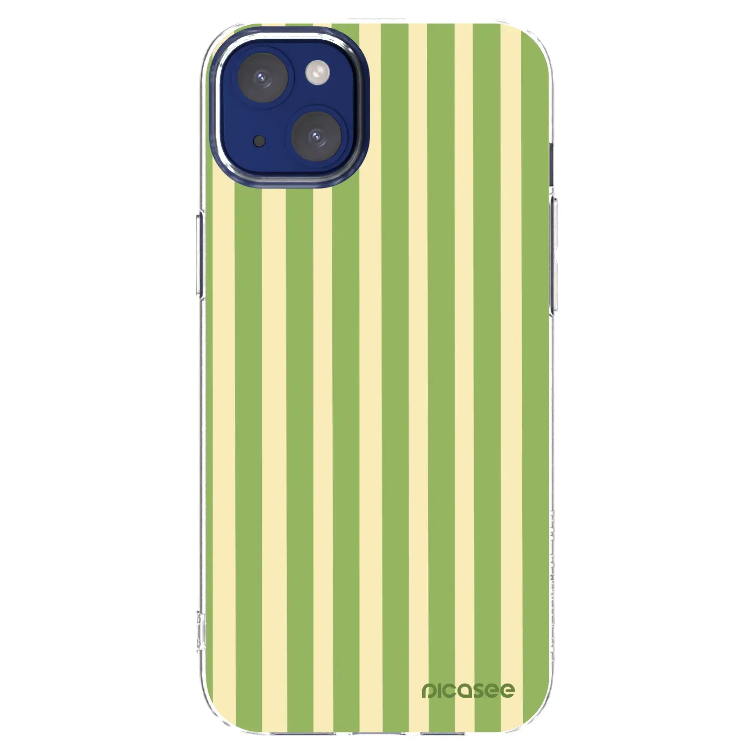 Silikonový průhledný obal pro Apple iPhone 14 Plus - Lines Matcha