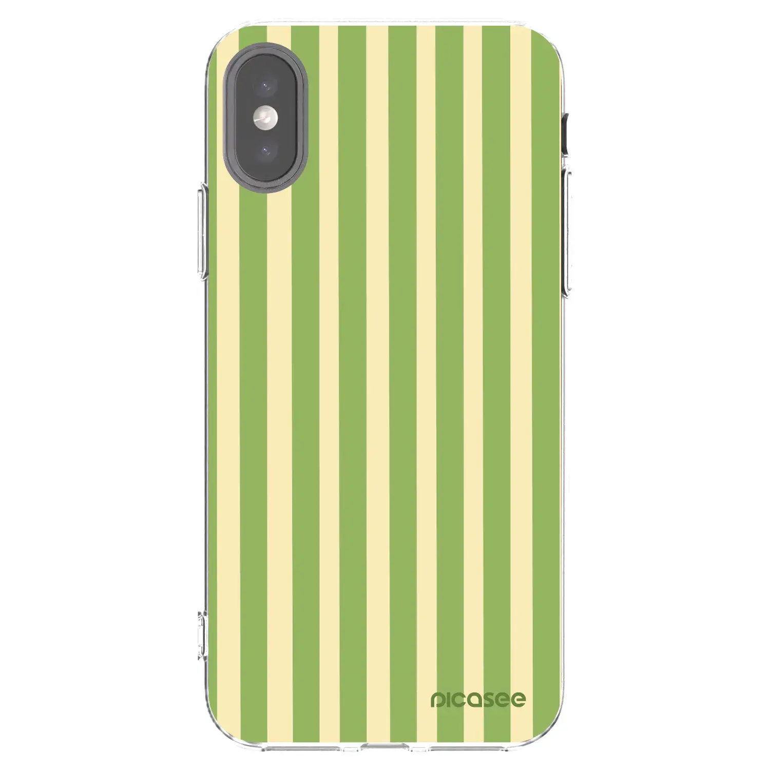 Silikonový průhledný obal pro Apple iPhone X/XS - Lines Matcha