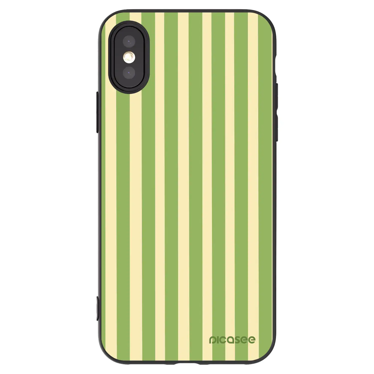 Silikonový černý obal pro Apple iPhone X/XS - Lines Matcha