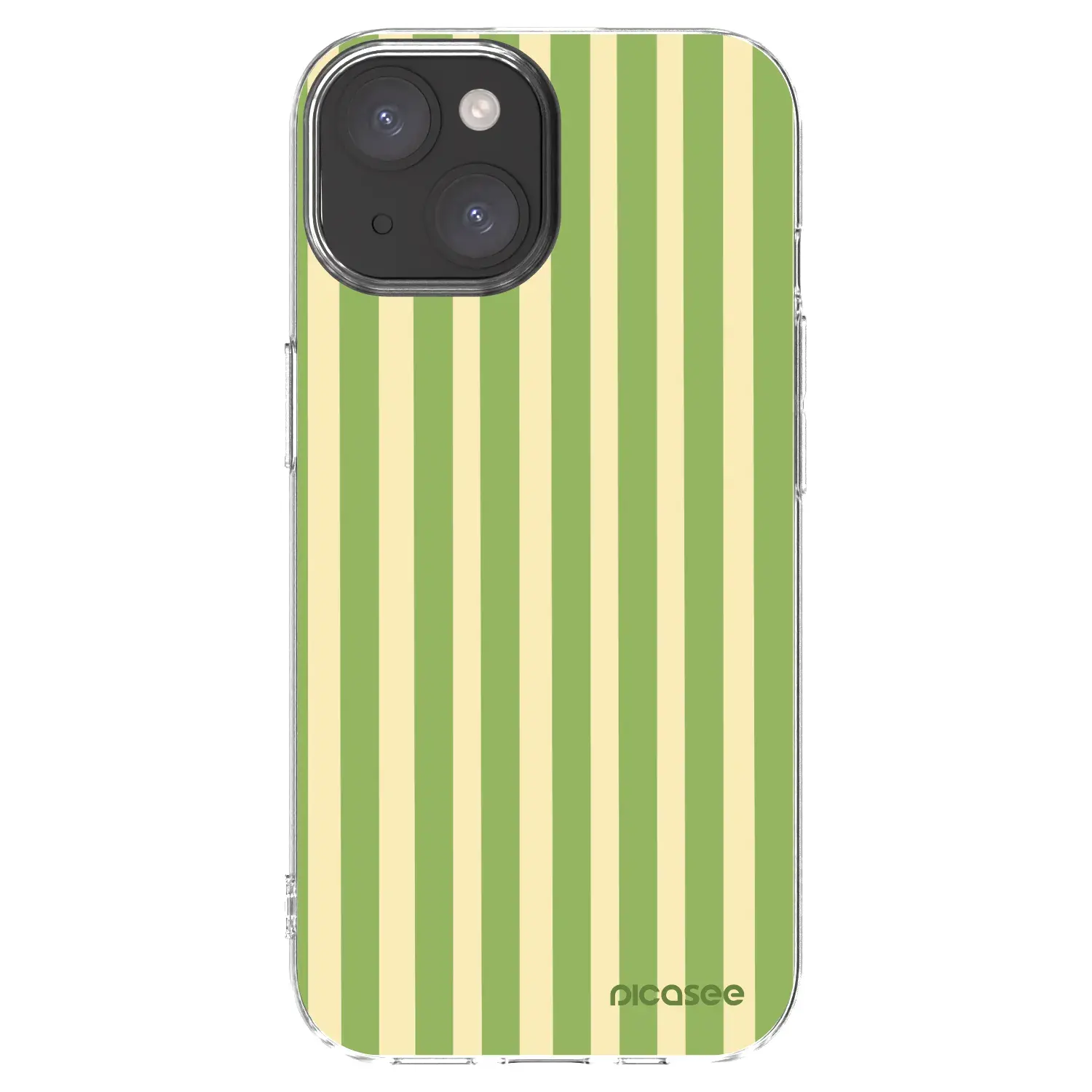 Silikonový průhledný obal pro Apple iPhone 15 - Lines Matcha