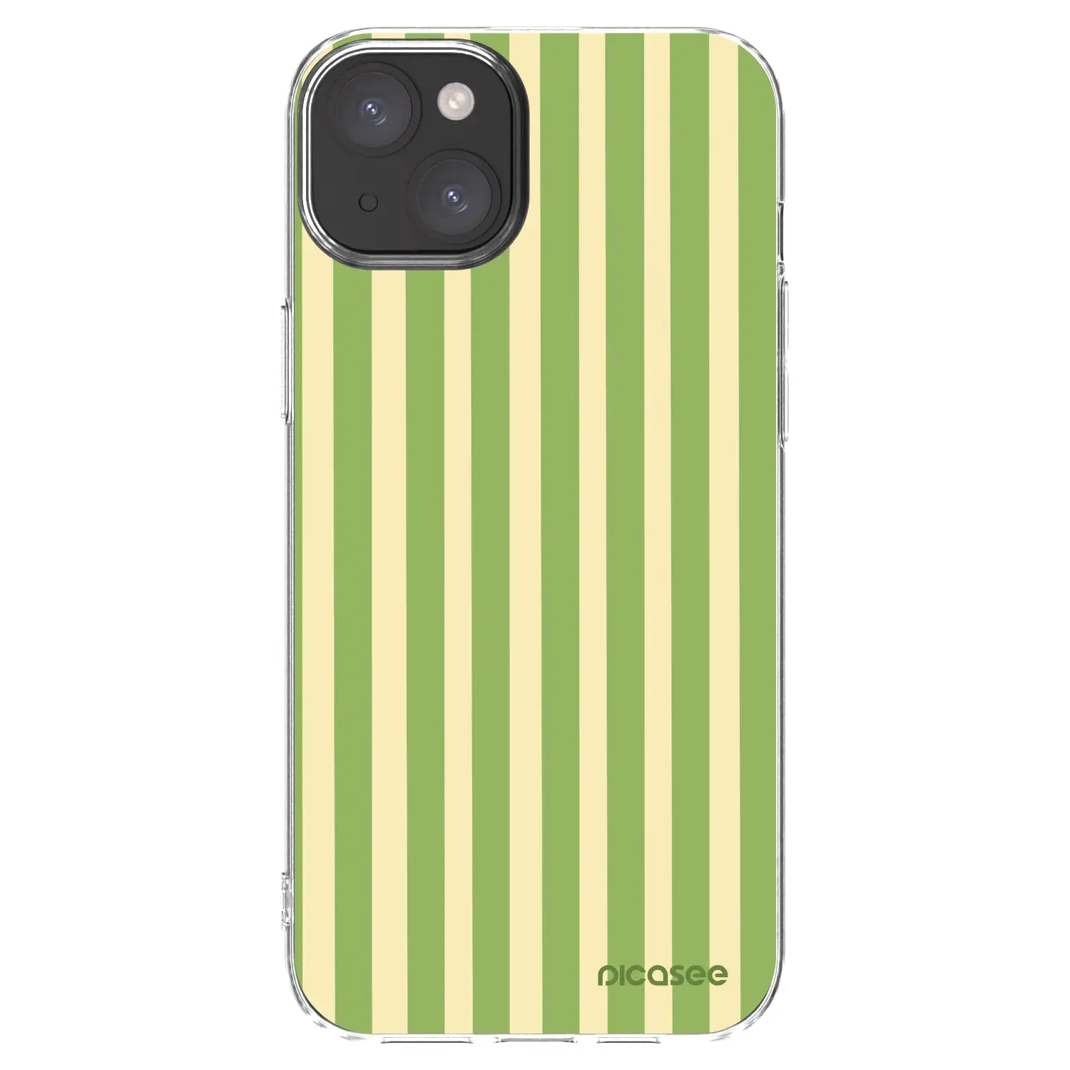 Silikonový průhledný obal pro Apple iPhone 15 Plus - Lines Matcha
