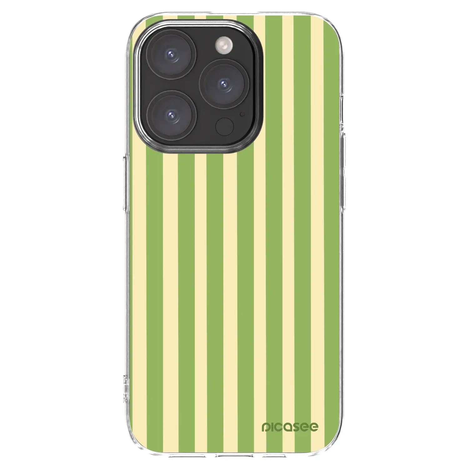 Silikonový průhledný obal pro Apple iPhone 15 Pro - Lines Matcha