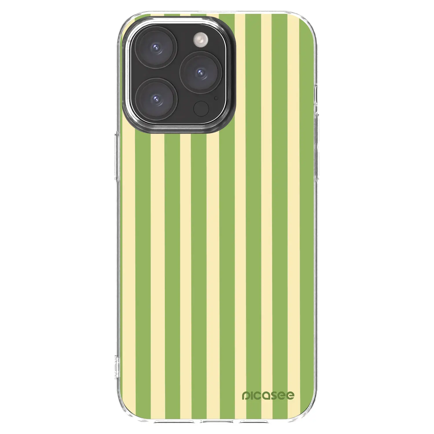 Silikonový průhledný obal pro Apple iPhone 15 Pro Max - Lines Matcha