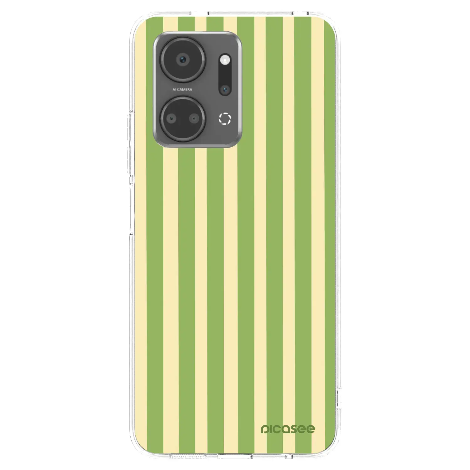 Silikonový průhledný obal pro Honor X7a - Lines Matcha